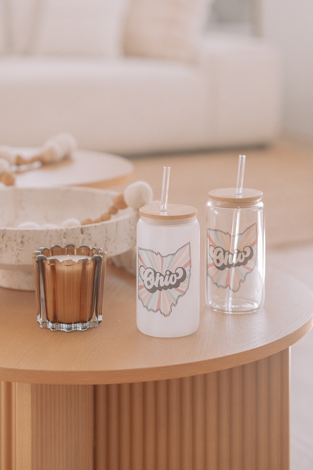 OHIO STARBURST GLASS TUMBLER