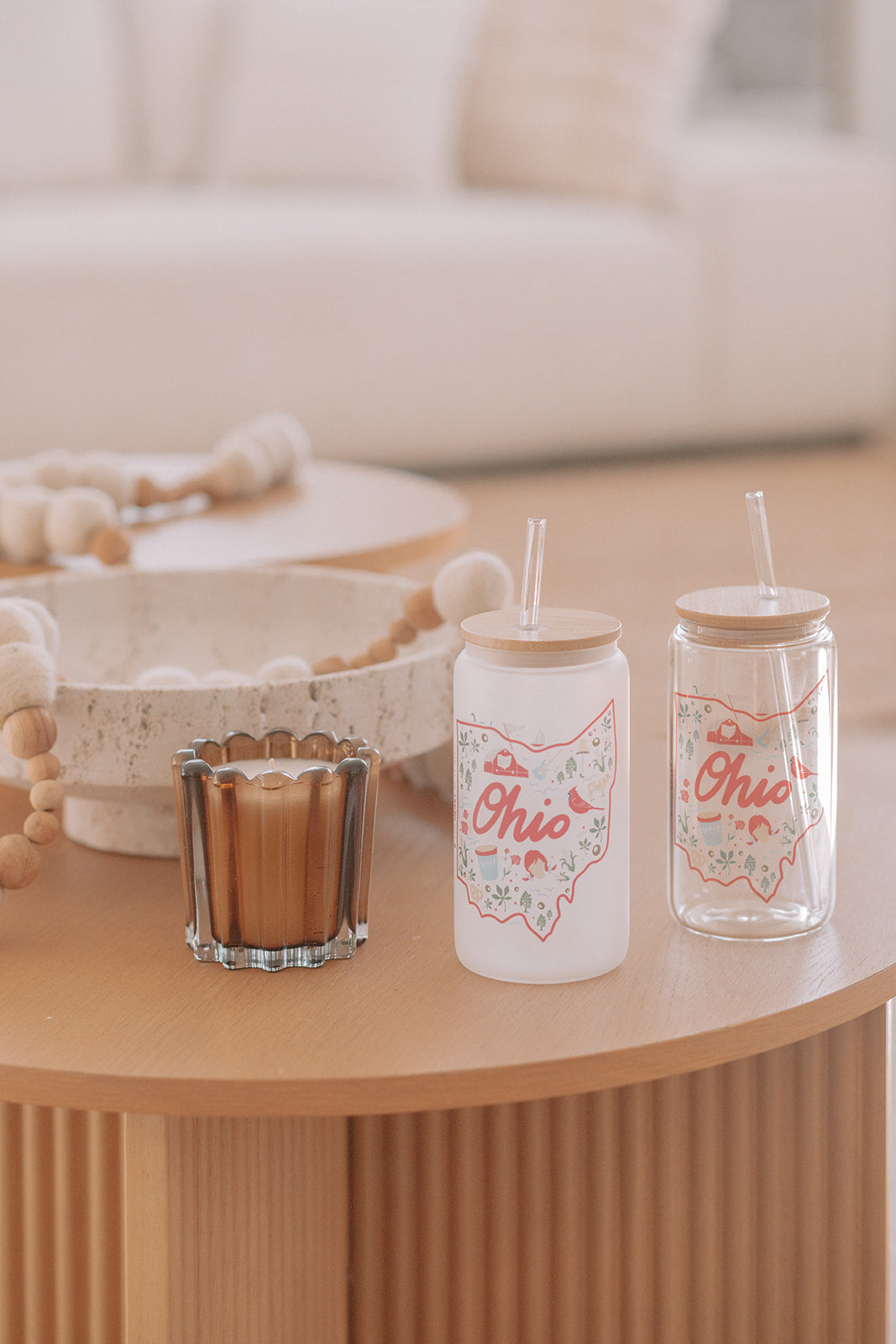 OHIO LANDMARK GLASS TUMBLER