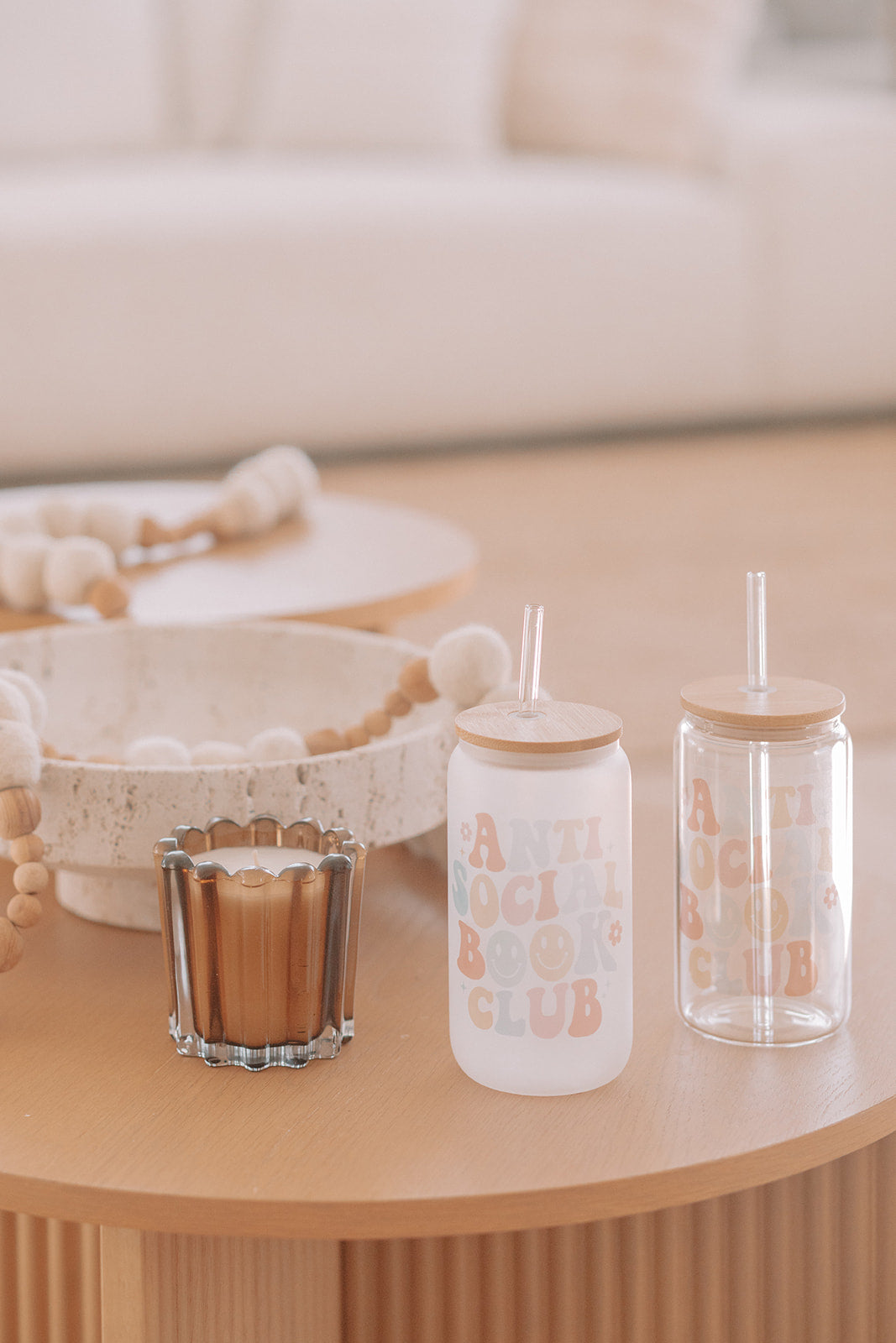 ANTI SOCIAL BOOK CLUB GLASS TUMBLER