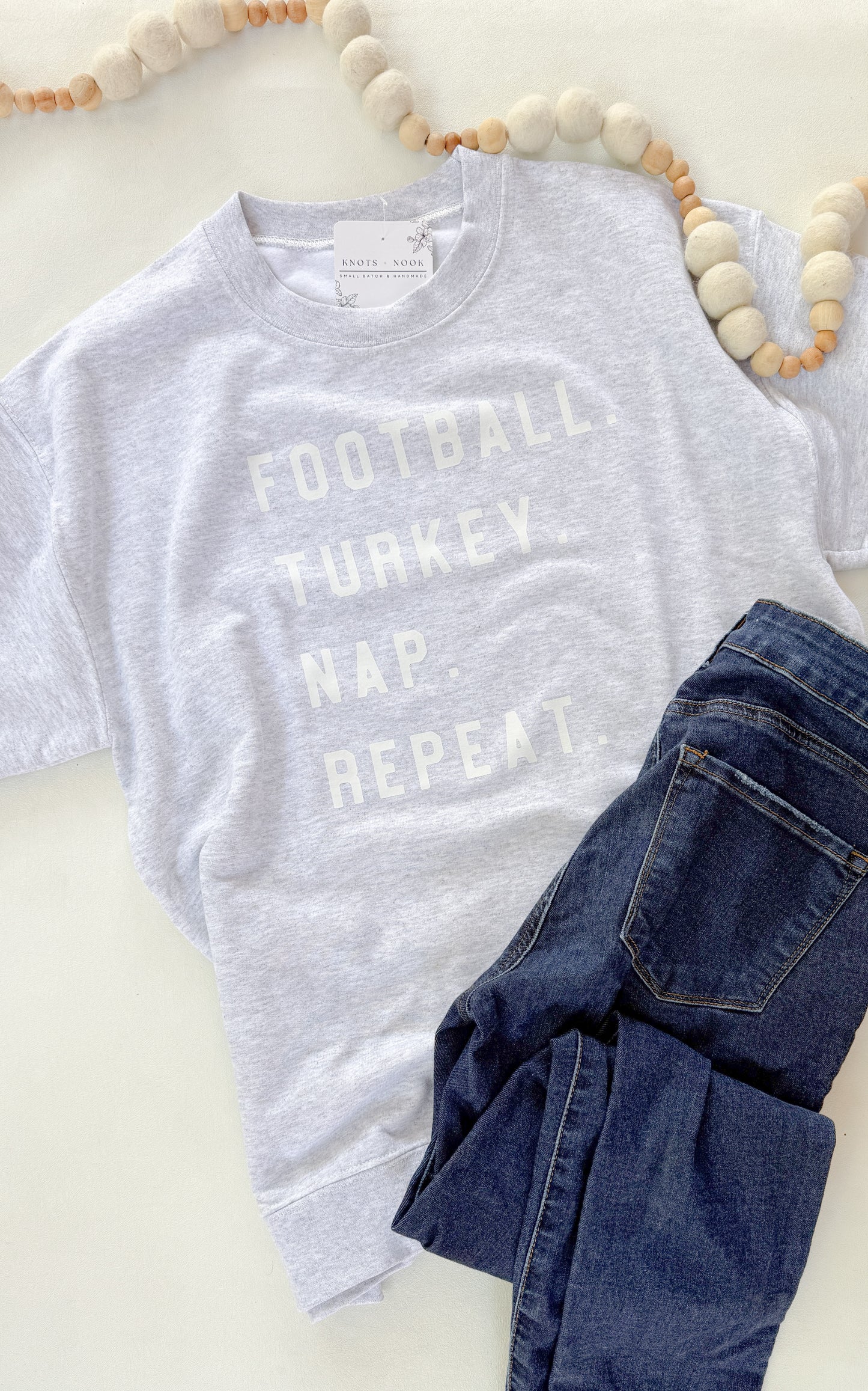 FOOTBALL. TURKEY. NAP. REPEAT. SWEATSHIRT