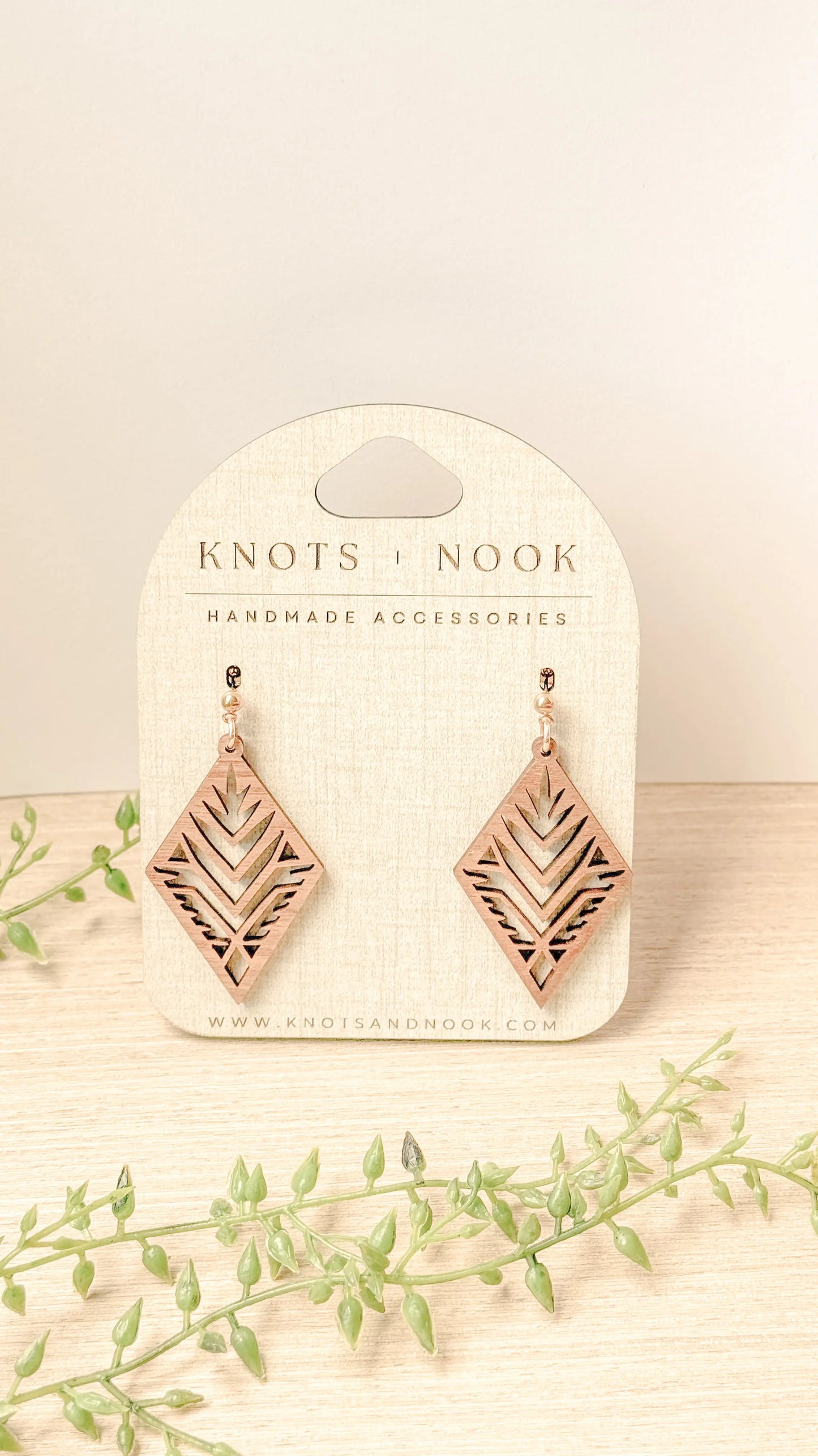 DIAMOND WOOD EARRINGS knotsandnook