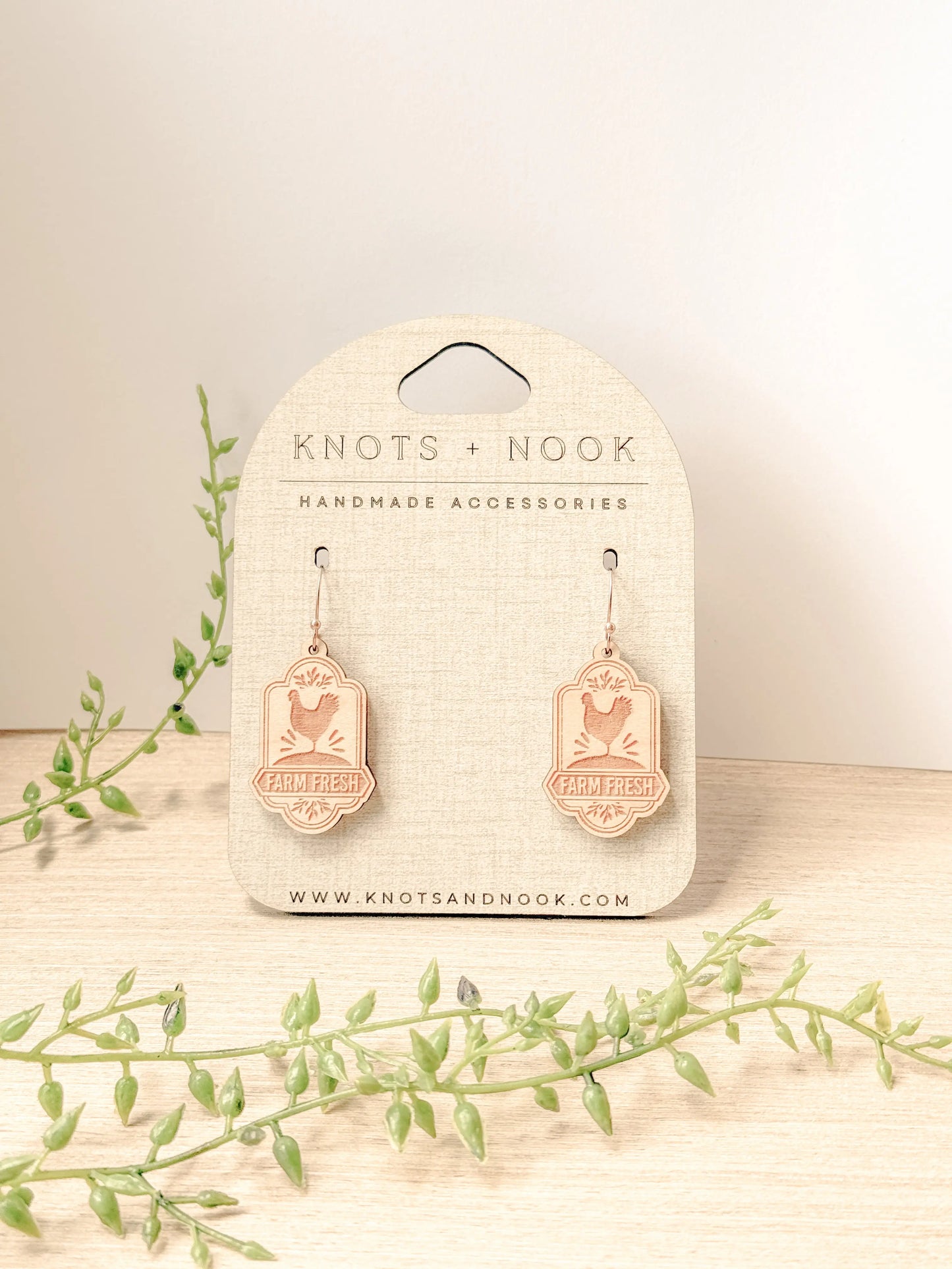 FARM FRESH CHICKEN EARRINGS knotsandnook