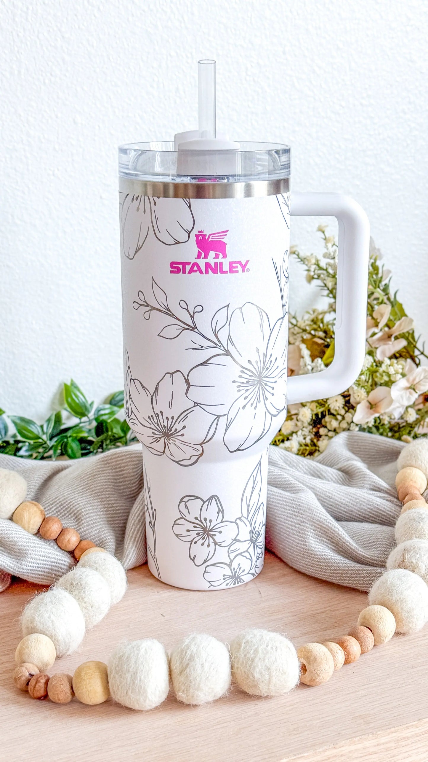 CHERRY BLOSSOM ENGRAVED 40OZ STANLEY knotsandnook
