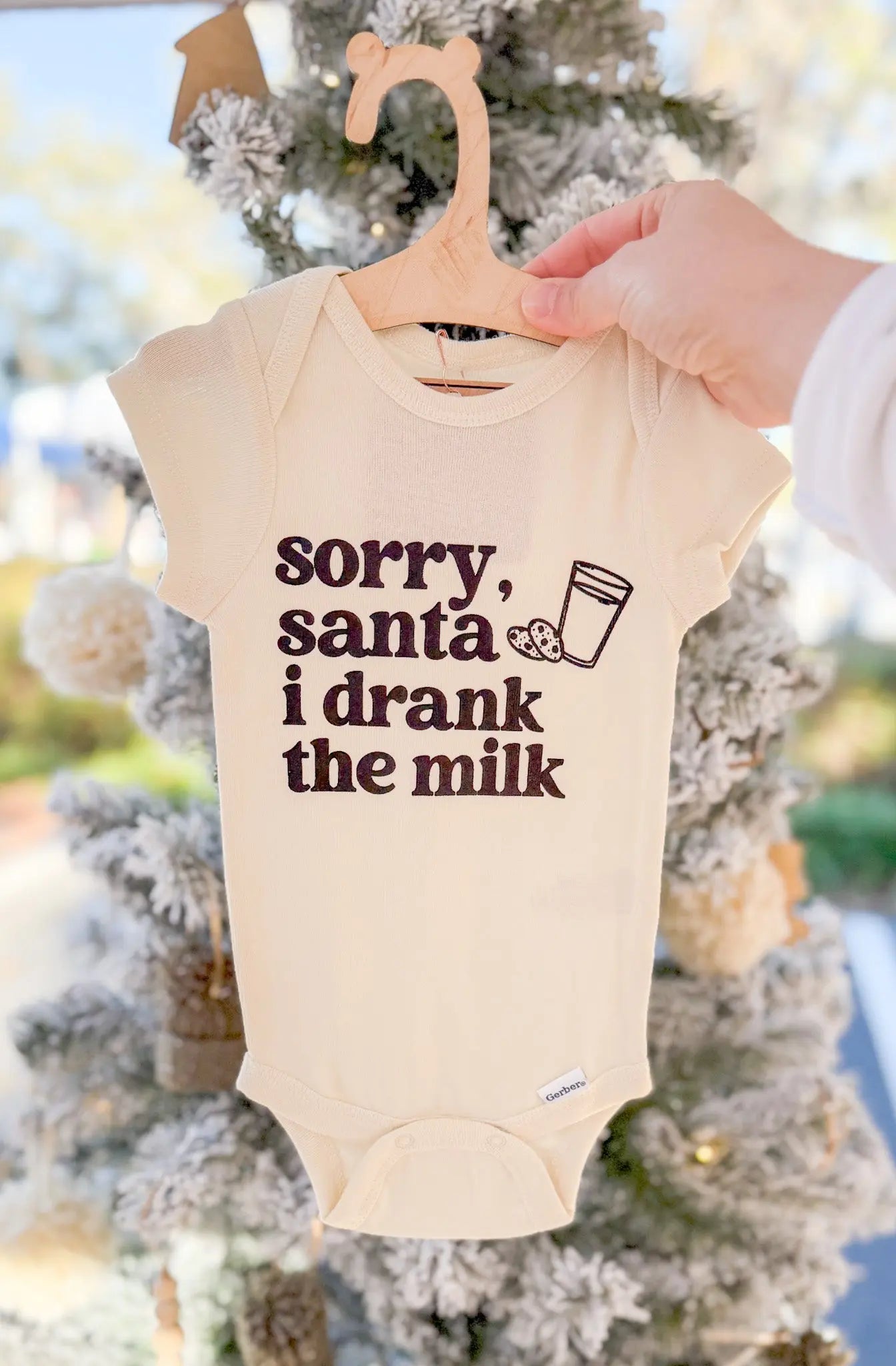 SORRY SANTA BABY ONESIE knotsandnook