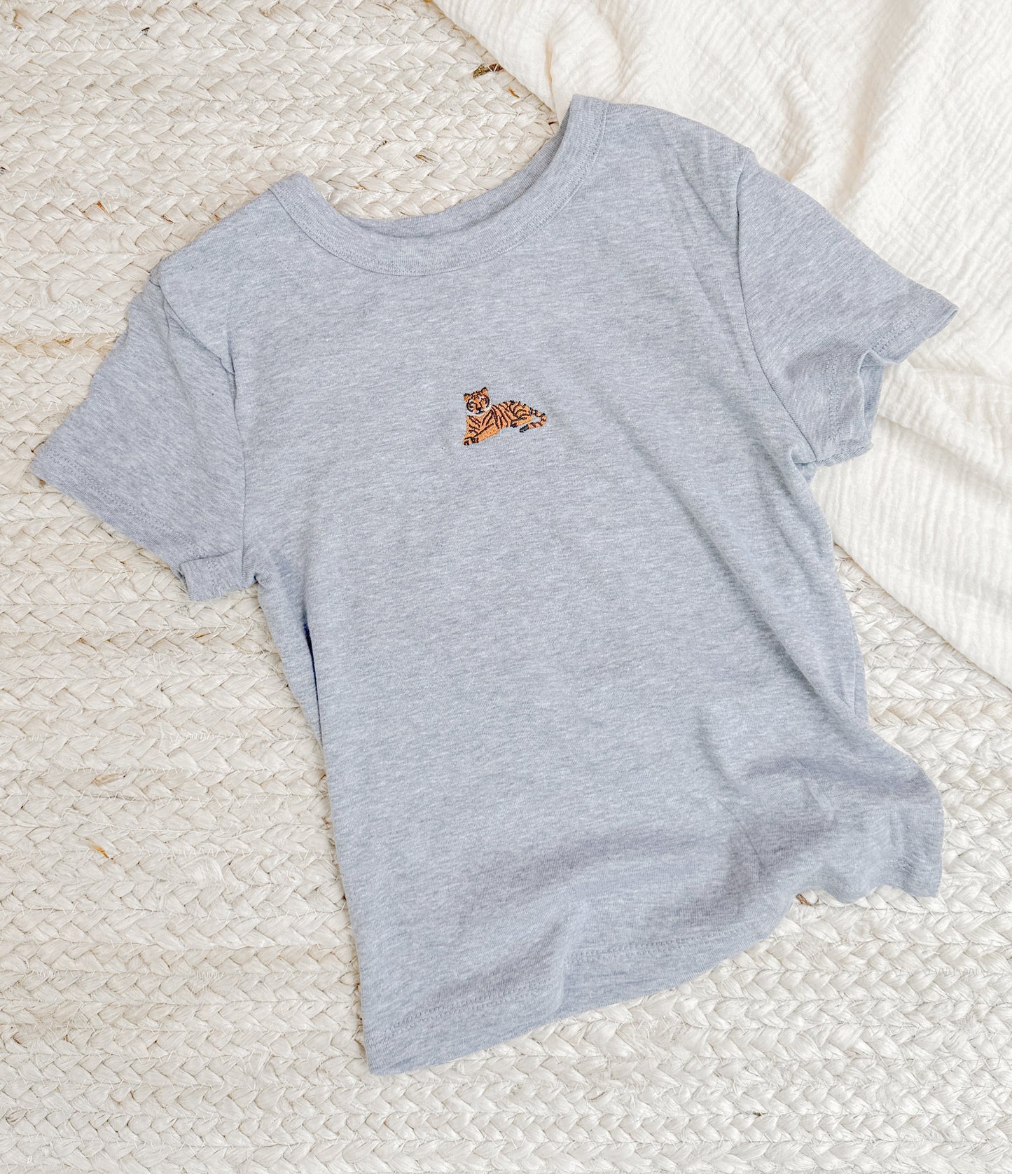 TIGER EMBROIDERED CROP