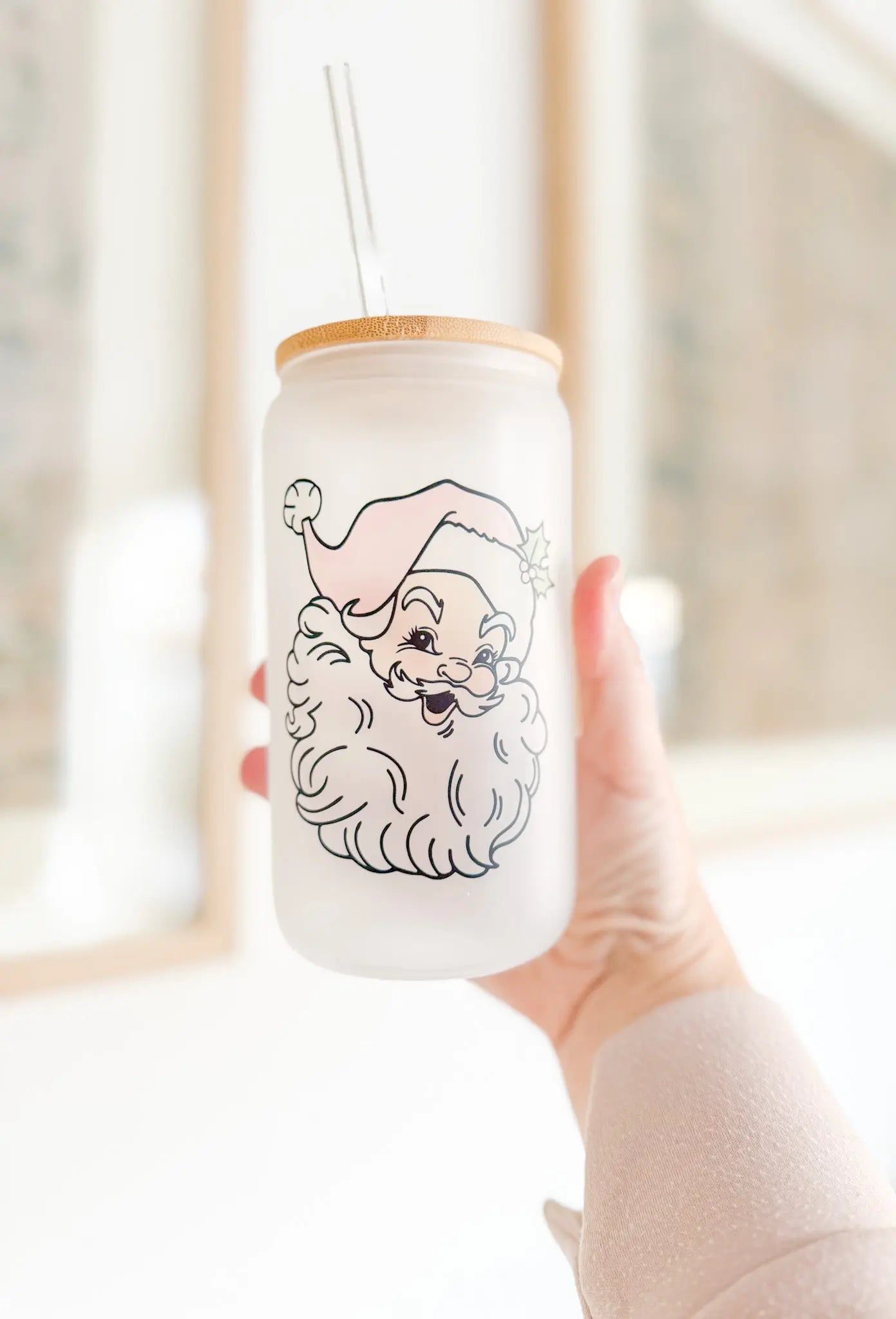 VINTAGE SANTA GLASS TUMBLER knotsandnook