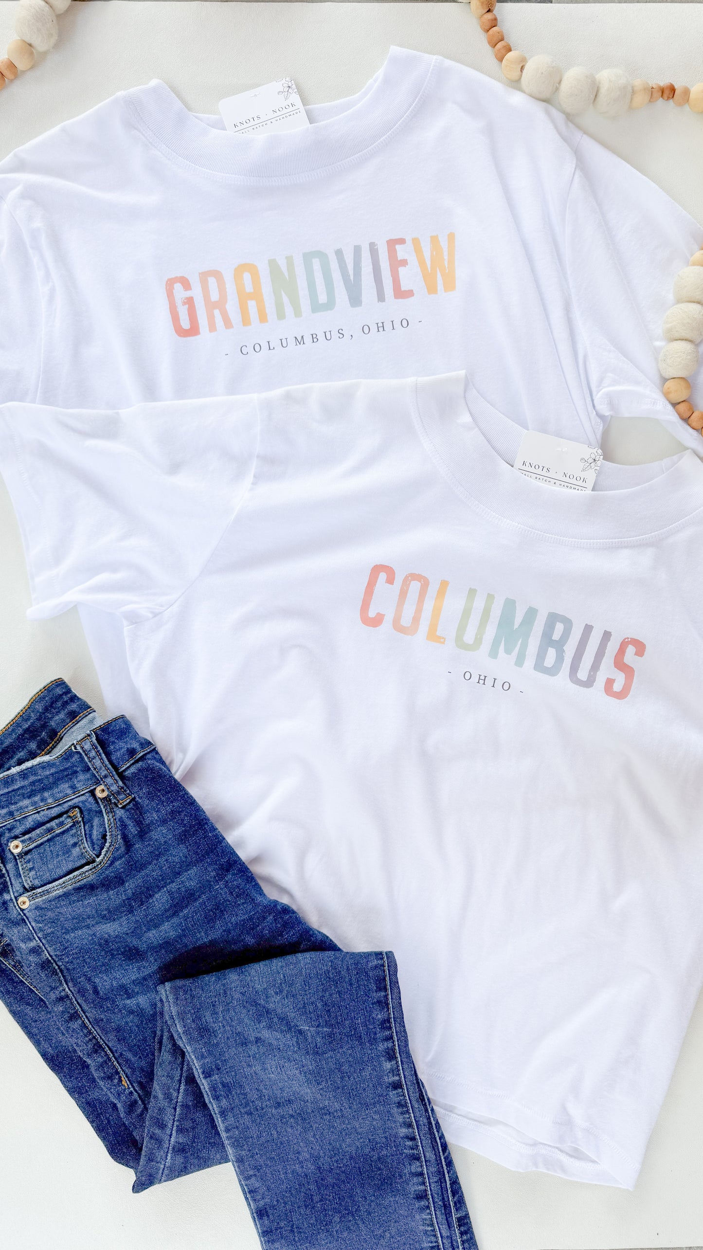 WATERCOLOR COLUMBUS BOXY CROP SHIRT