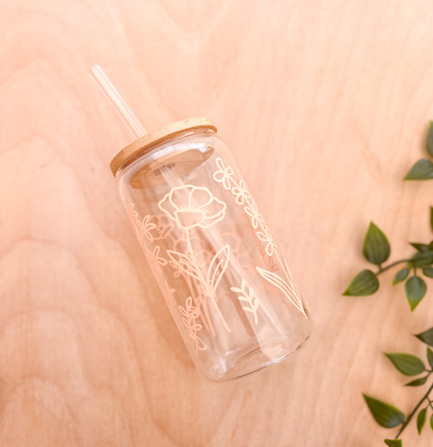 WILDFLOWER GLASS TUMBLER
