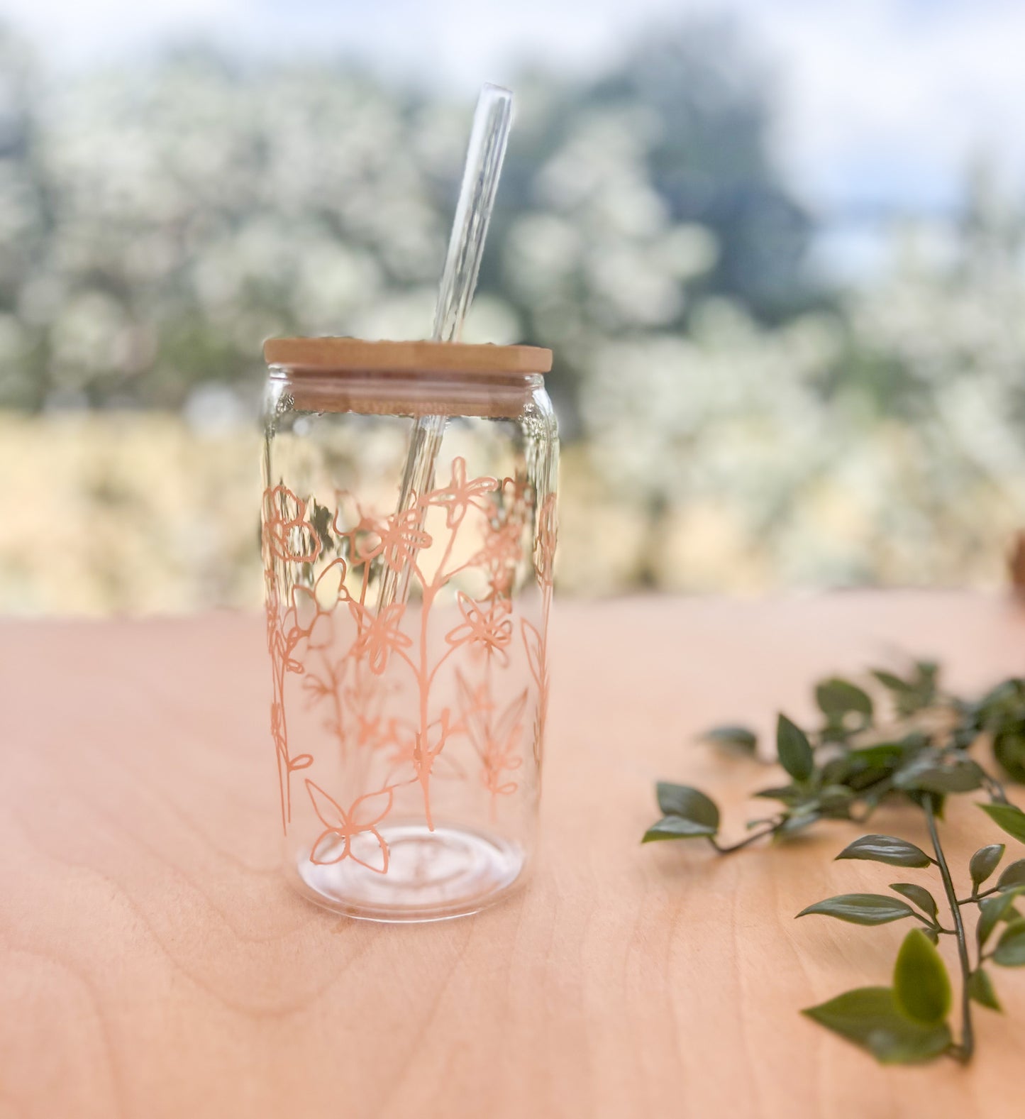 WILDFLOWER GLASS TUMBLER