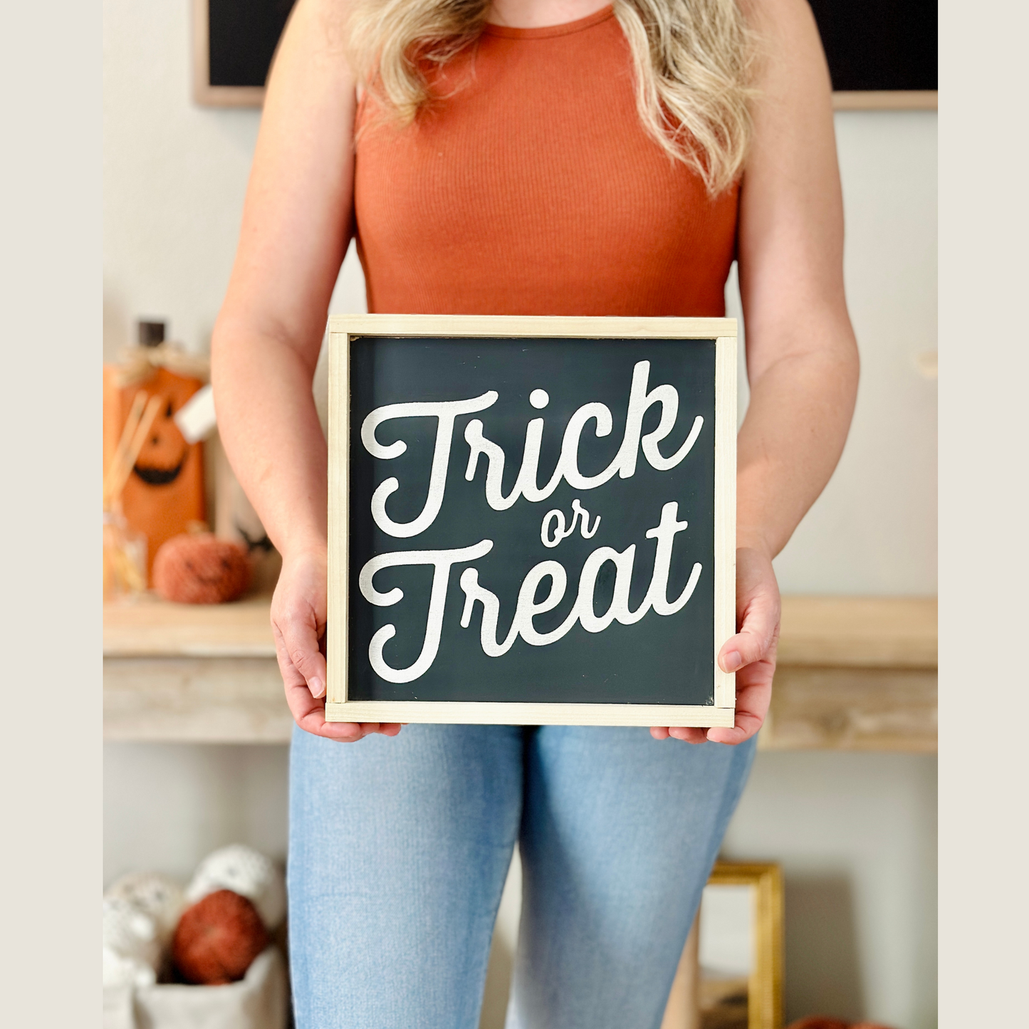 TRICK OR TREAT WOOD SIGN