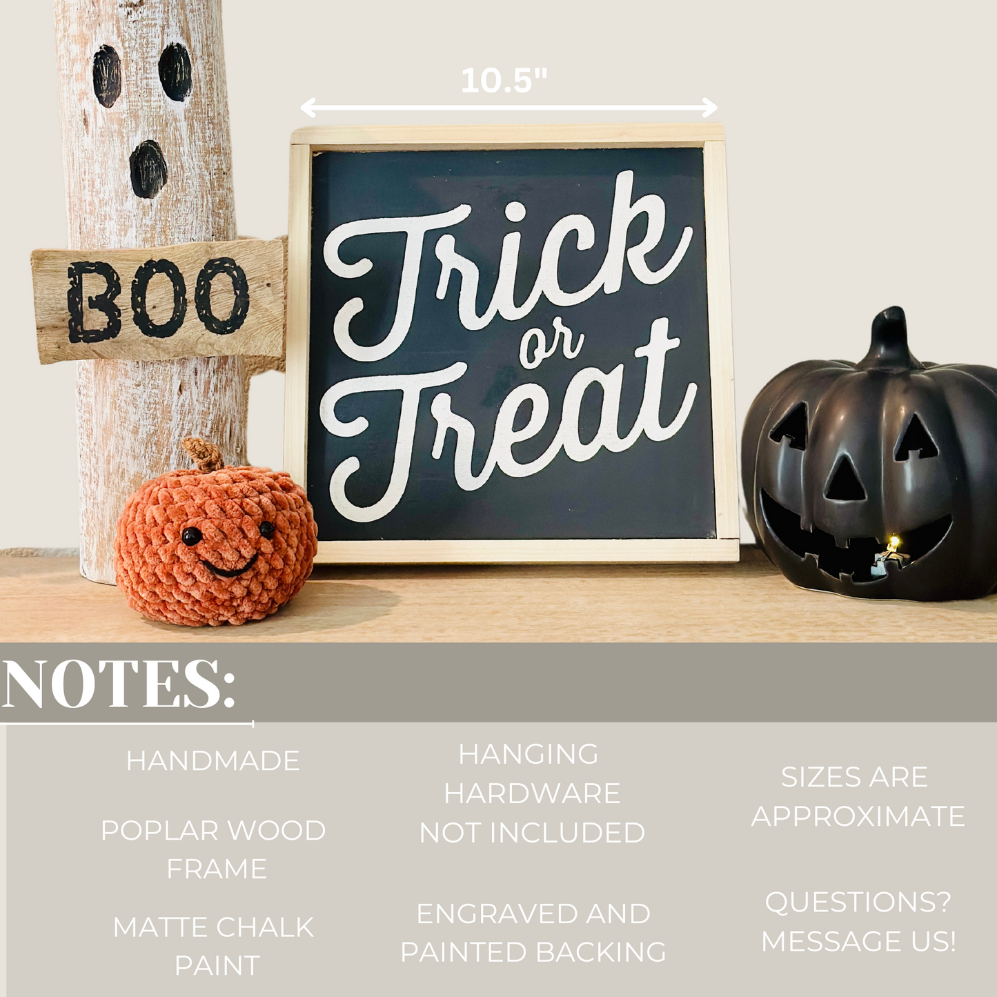 TRICK OR TREAT WOOD SIGN