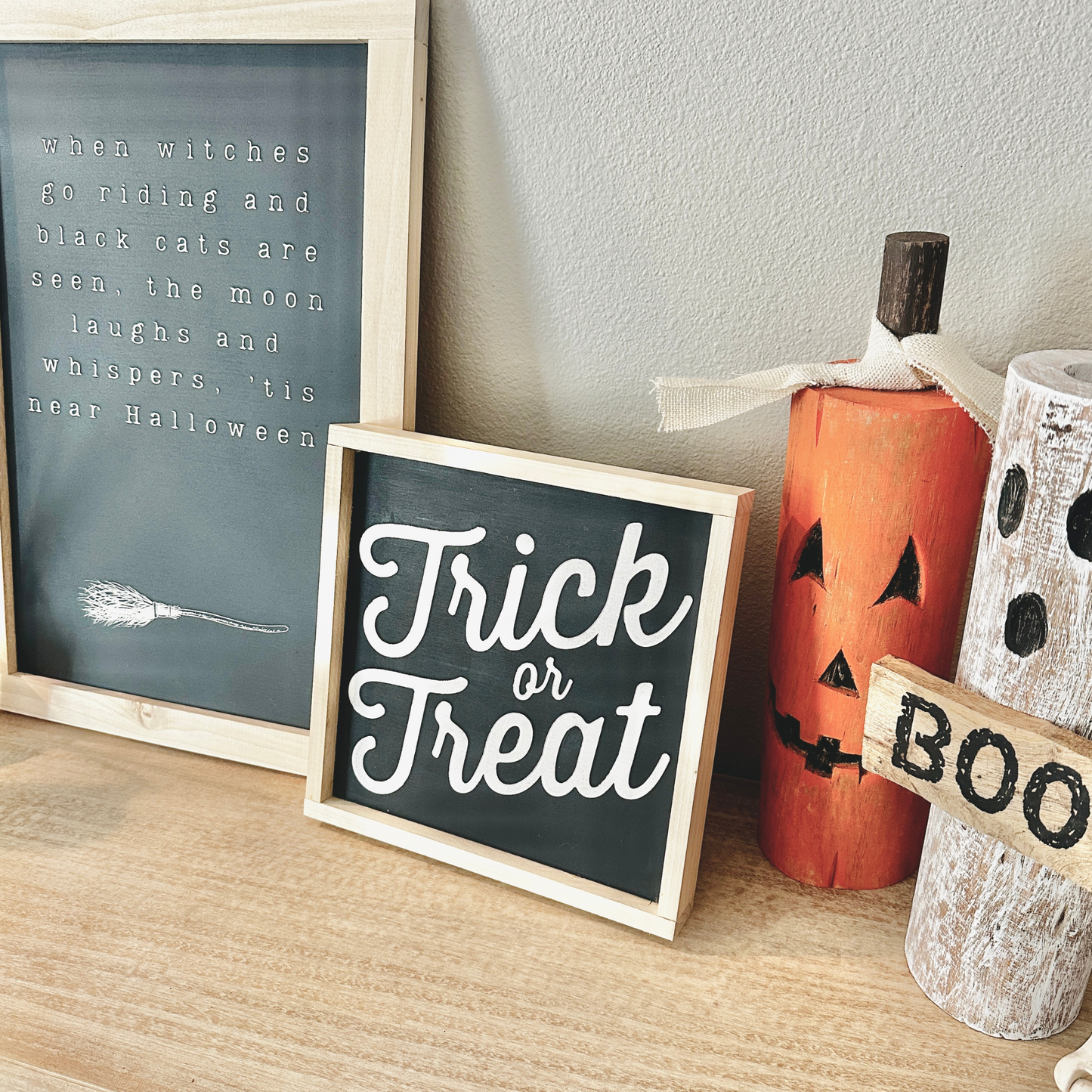 TRICK OR TREAT WOOD SIGN