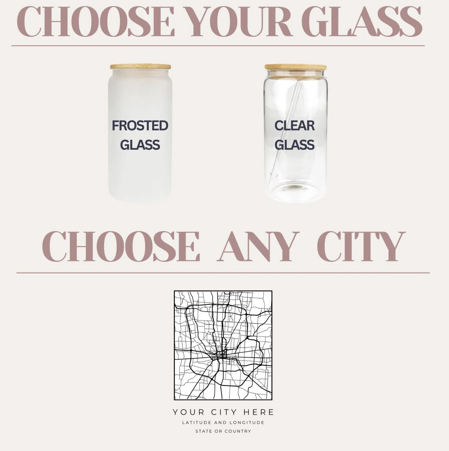 CITY MAP GLASS TUMBLER