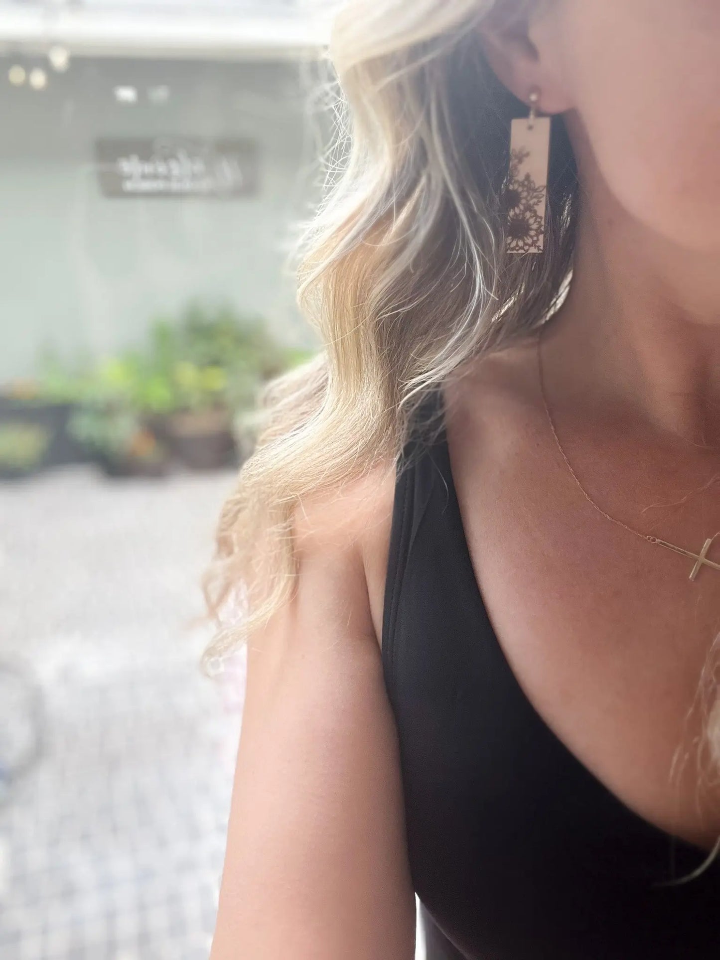 SUNFLOWER WOOD EARRINGS knotsandnook