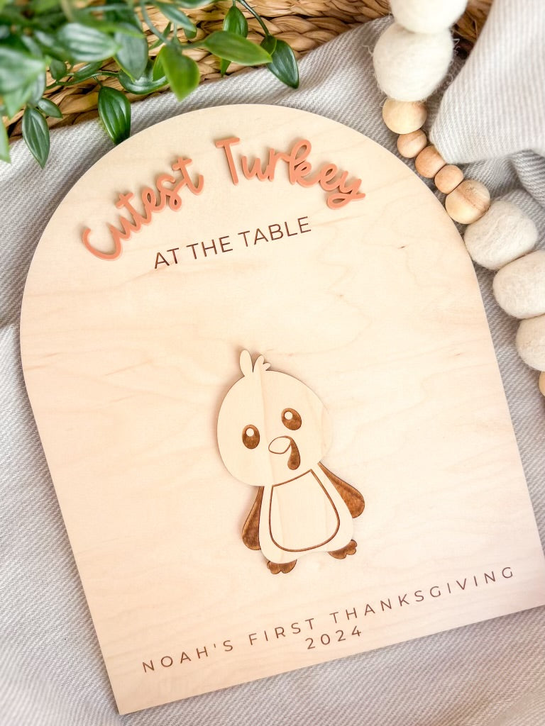 Footprint or Handprint Thanksgiving Keepsake Board - Grateful For - Happy Thanksgiving