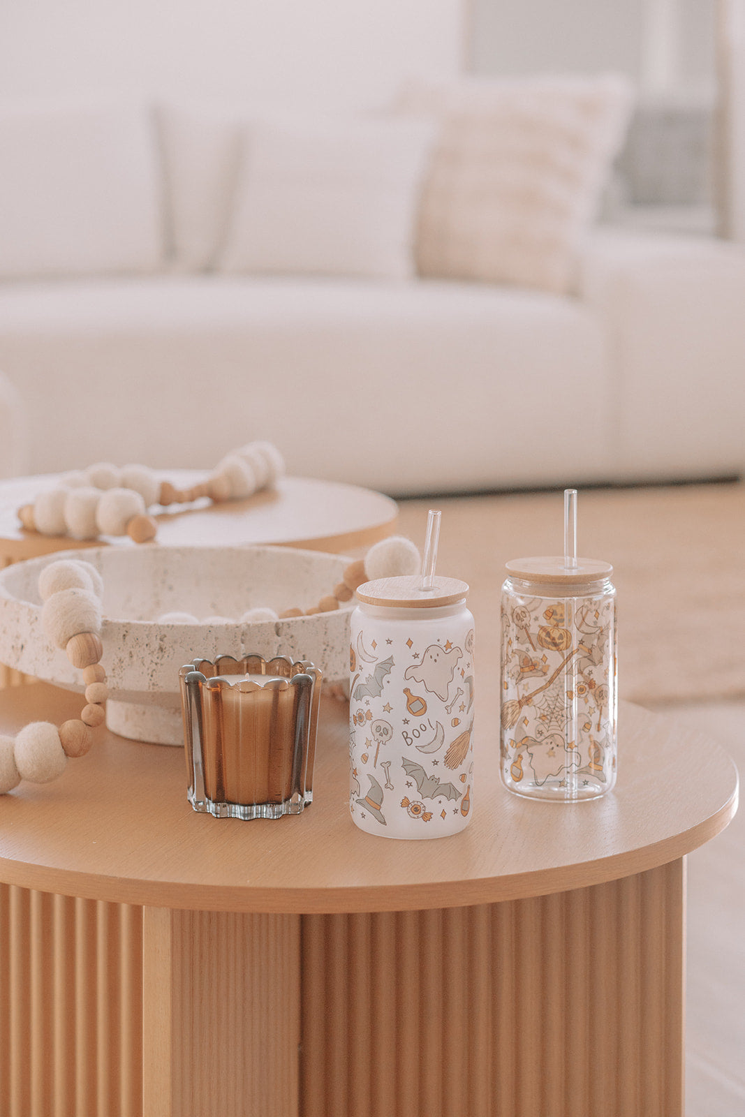 BATS AND BOOS GLASS TUMBLER