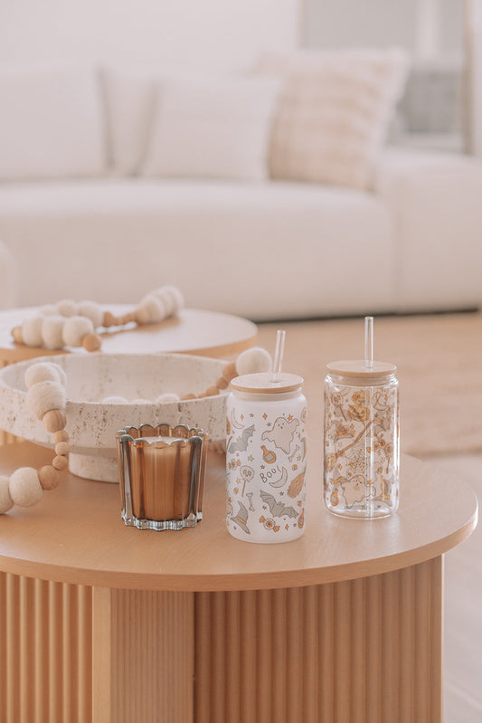 BATS AND BOOS GLASS TUMBLER