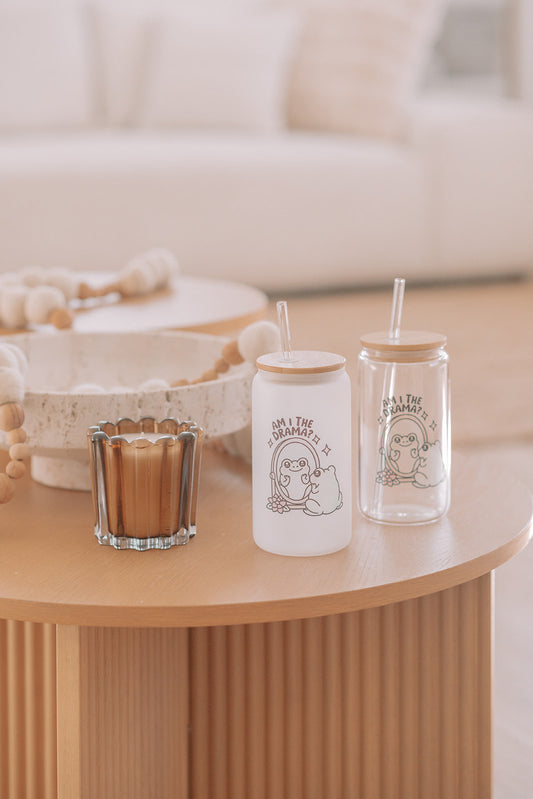 AM I THE DRAMA GLASS TUMBLER