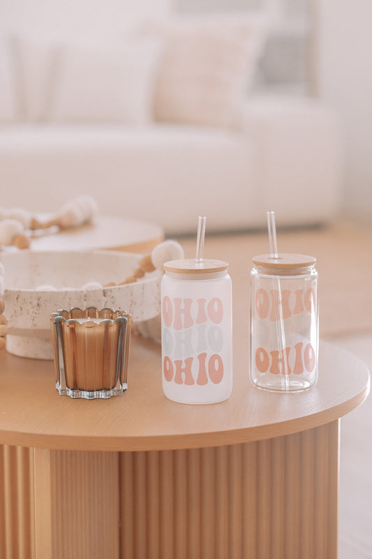 WAVY OHIO GLASS TUMBLER