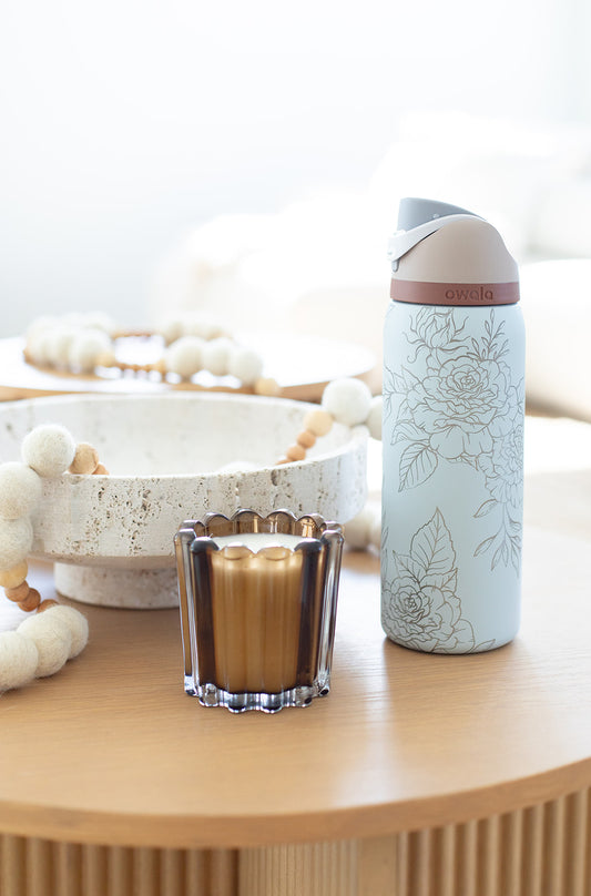 ROSE FLOWER ENGRAVED 32OZ OWALA