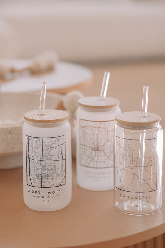CITY MAP GLASS TUMBLER