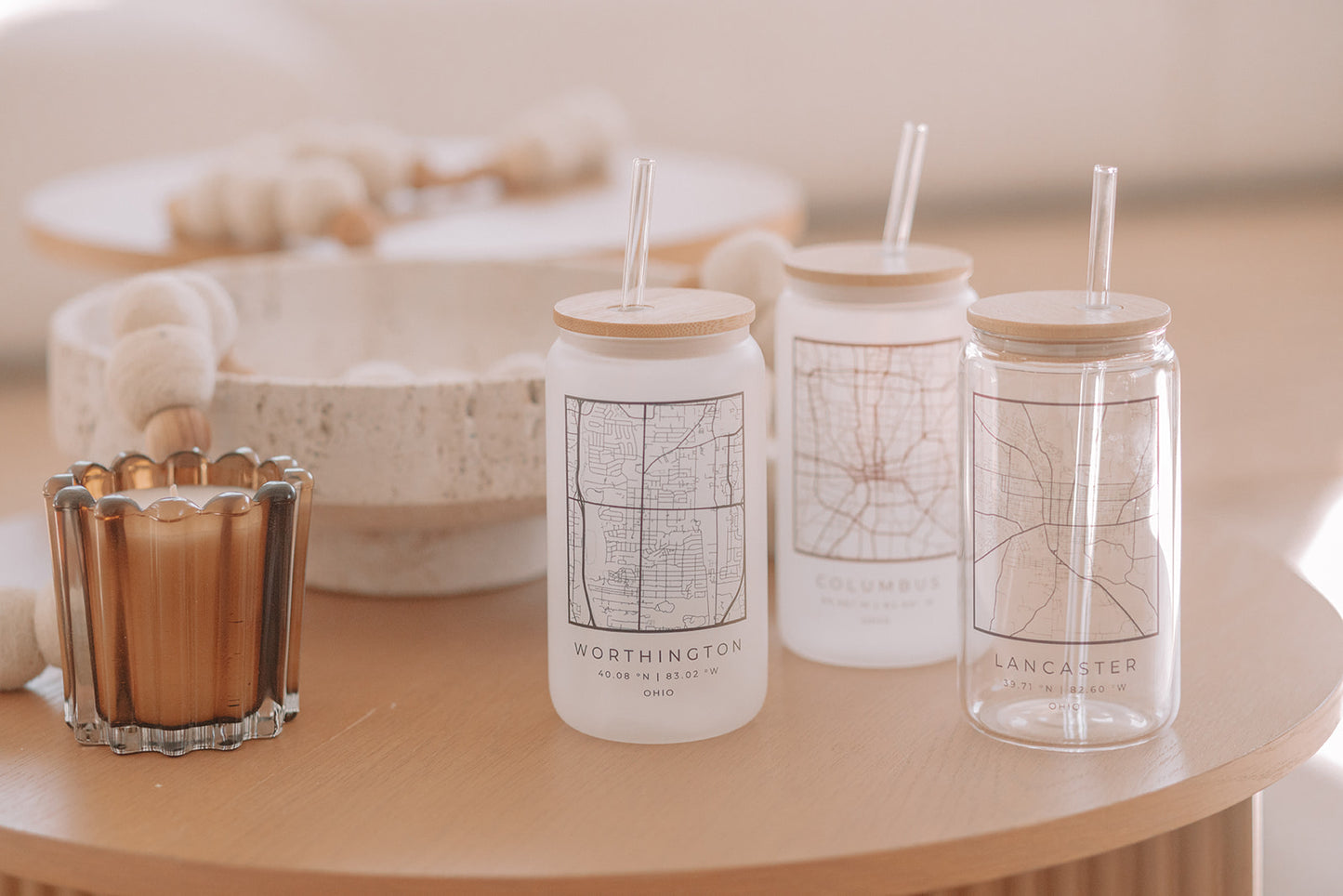CITY MAP GLASS TUMBLER