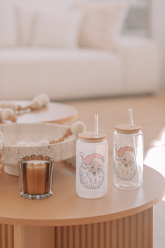 VINTAGE SANTA GLASS TUMBLER