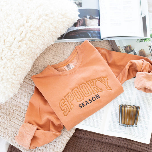 SPOOKY SEASON EMBROIDERED SWEATSHIRT