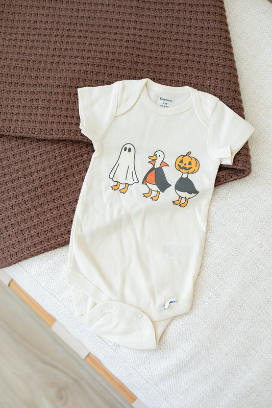SPOOKY GOOSE BABY ONESIE