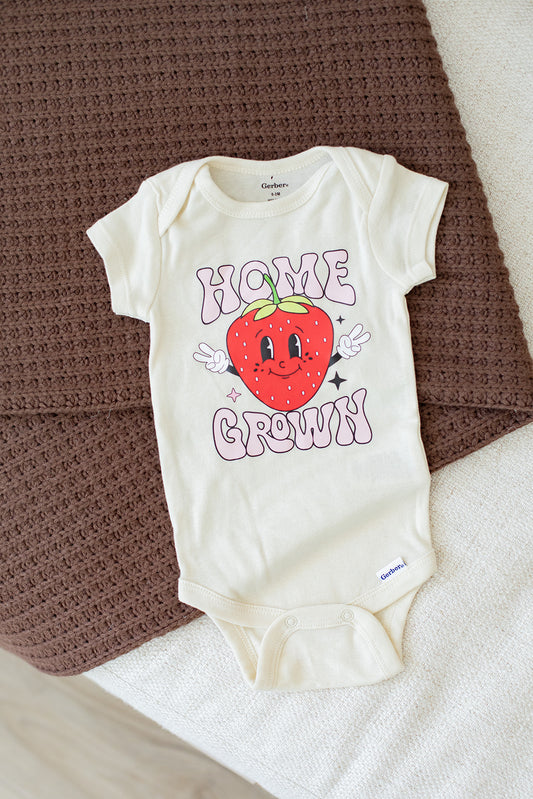 HOME GROWN STRAWBERRY BABY ONESIE