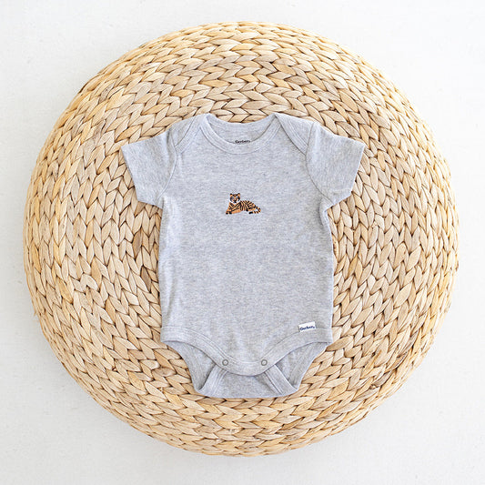EMBROIDERED TIGER BABY BODYSUIT