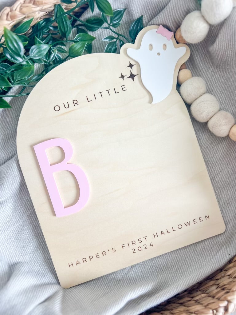 Footprint or Handprint Halloween Keepsake Board - Trick or Treat | Our Little Boo Board