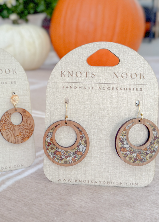 FLORAL INLAY EARRINGS