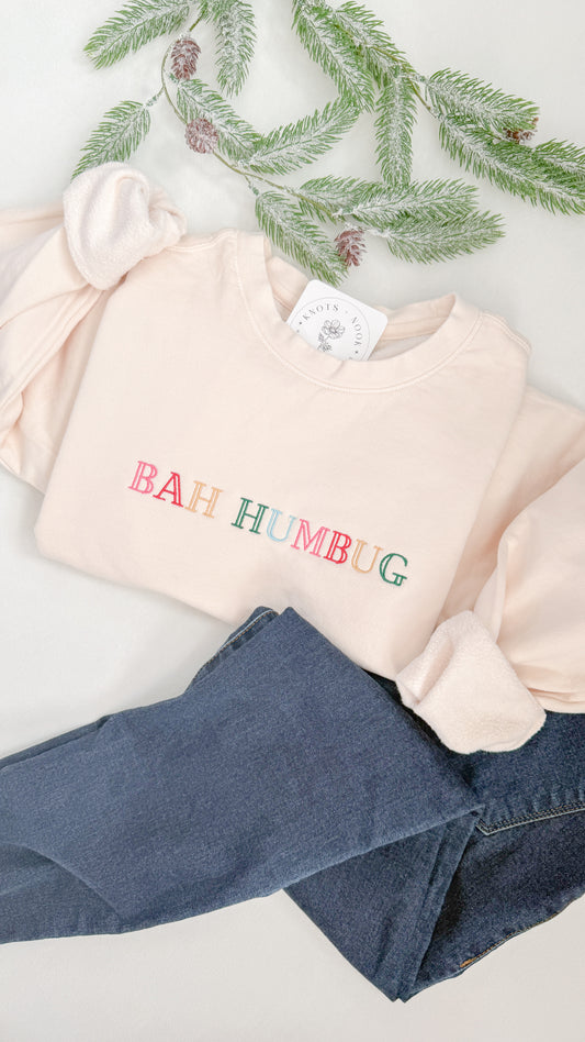 BAH HUMBUG EMBROIDERED SWEATSHIRT