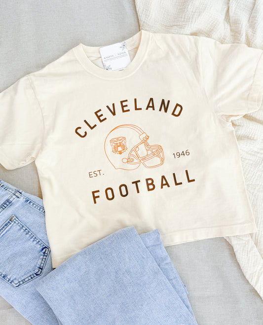 CLEVELAND FOOTBALL BOXY CROP SHIRT
