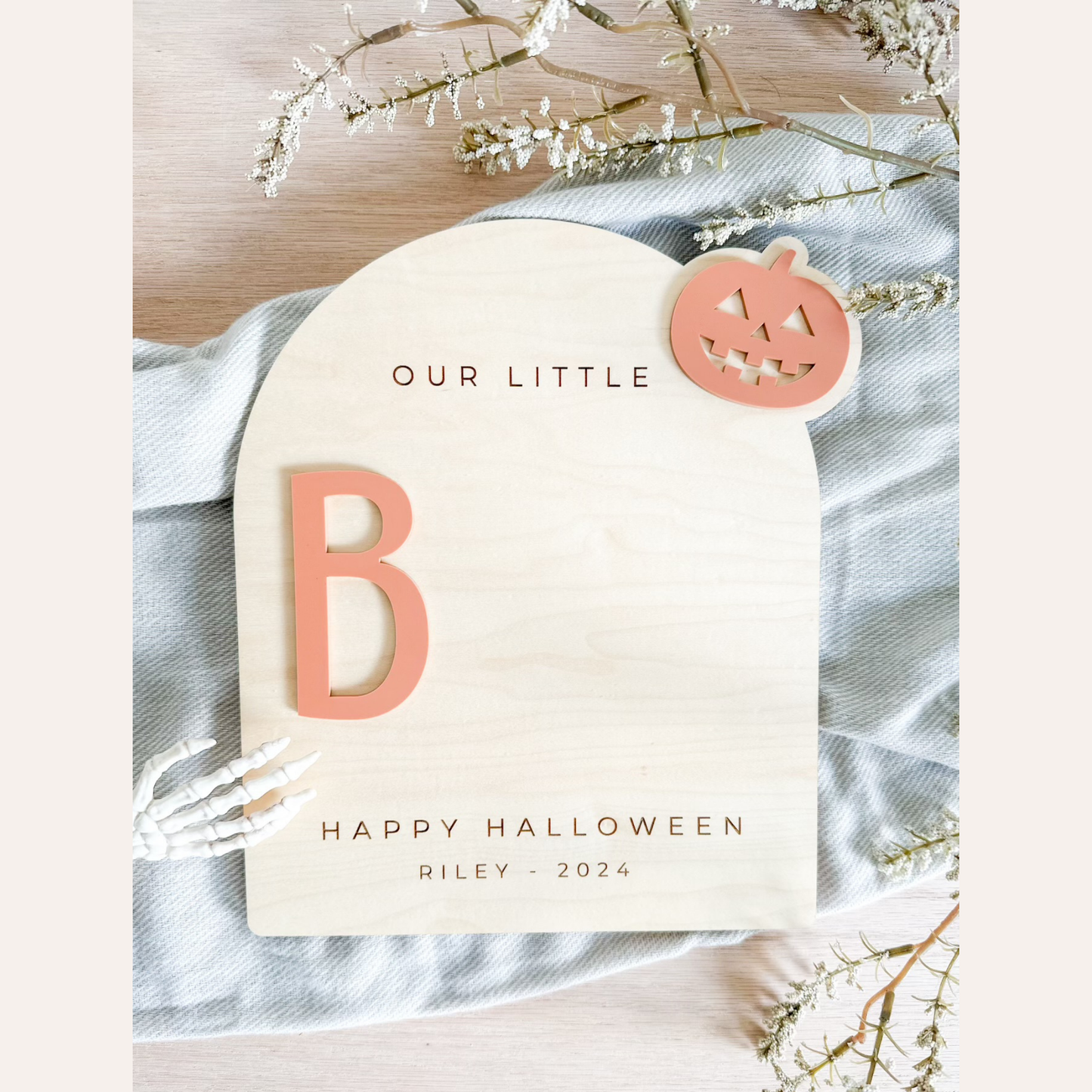 Footprint or Handprint Halloween Keepsake Board - Trick or Treat | Our Little Boo Board