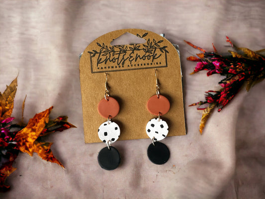 Clay 3-Circle Earrings