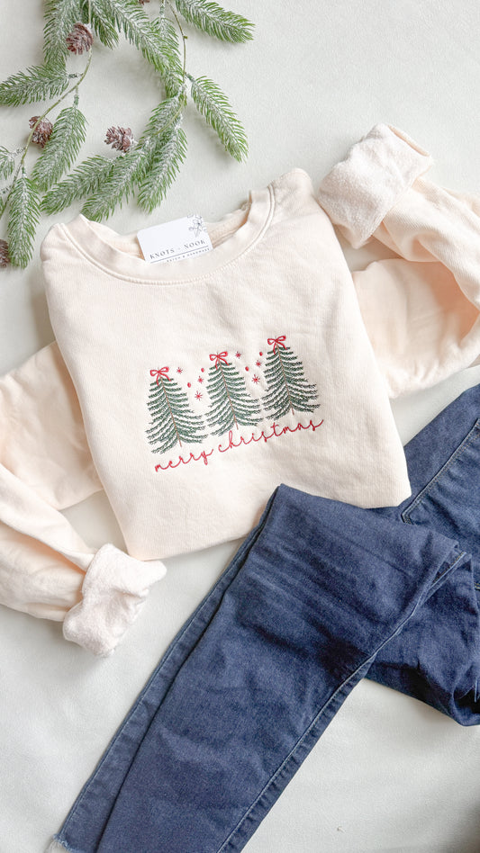 MERRY CHRISTMAS EMBROIDERED SWEATSHIRT
