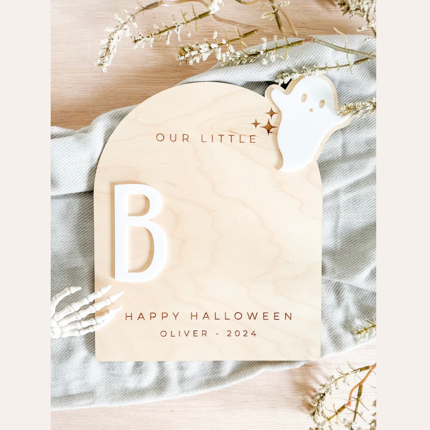 Footprint or Handprint Halloween Keepsake Board - Trick or Treat | Our Little Boo Board