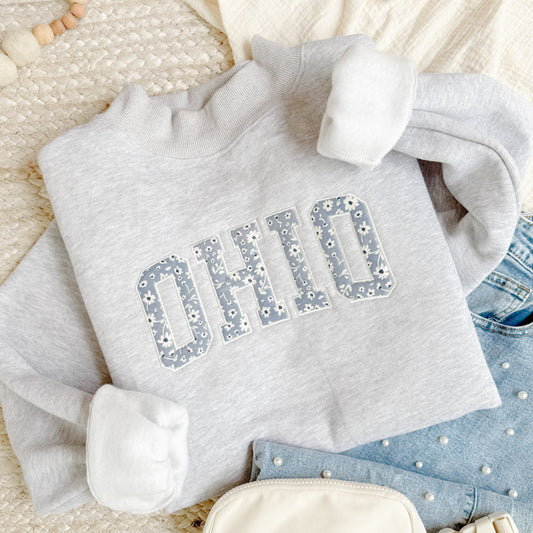 OHIO MOCKNECK APPLIQUE SWEATSHIRT