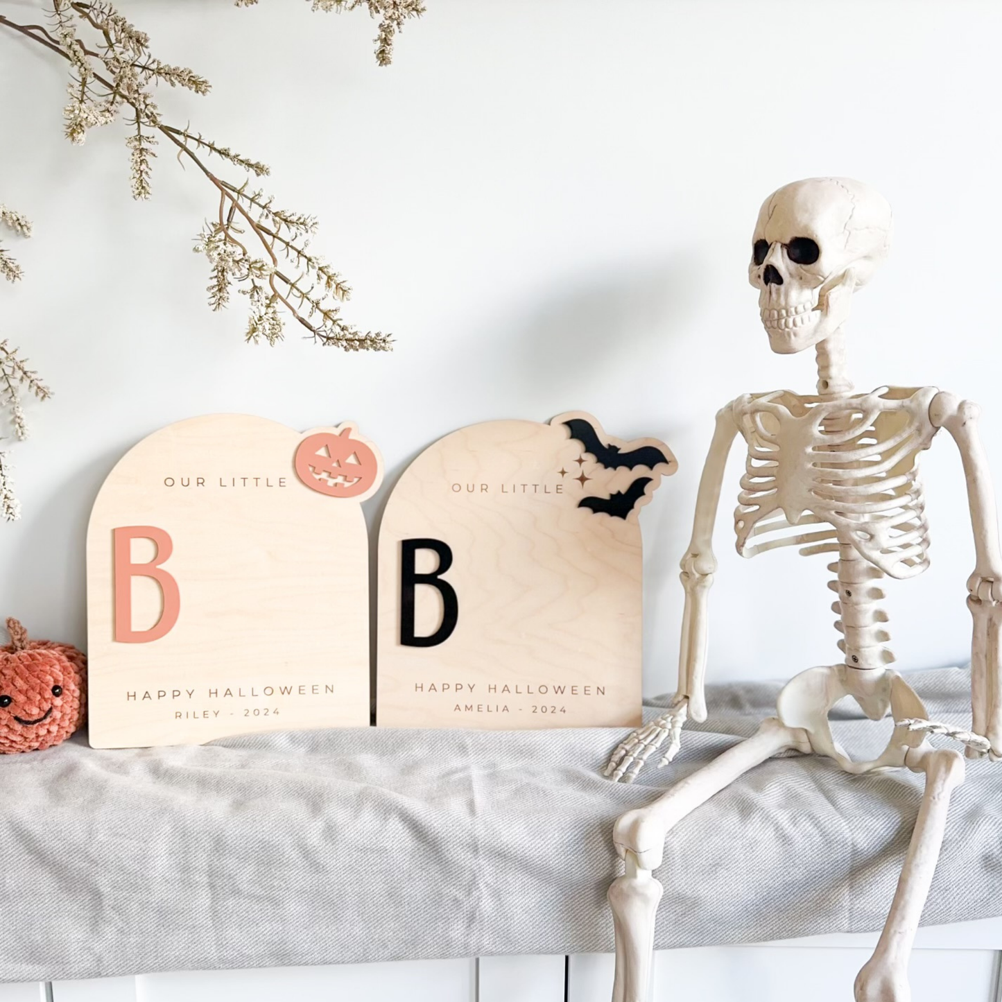 Footprint or Handprint Halloween Keepsake Board - Trick or Treat | Our Little Boo Board