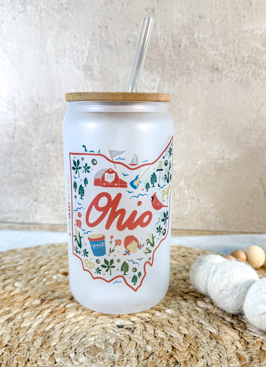 OHIO LANDMARK GLASS TUMBLER