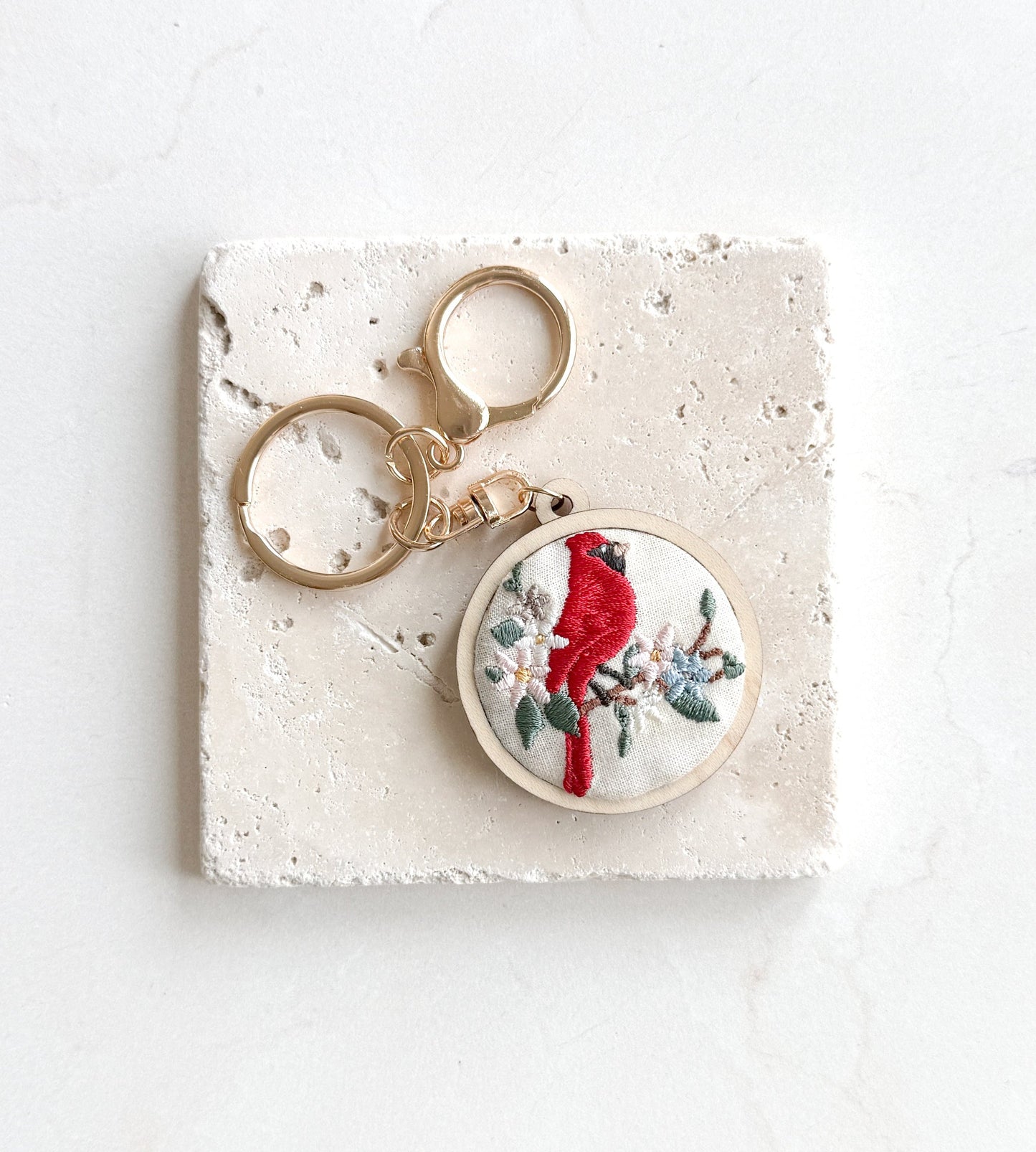 GOOSE EMBROIDERED KEYCHAIN