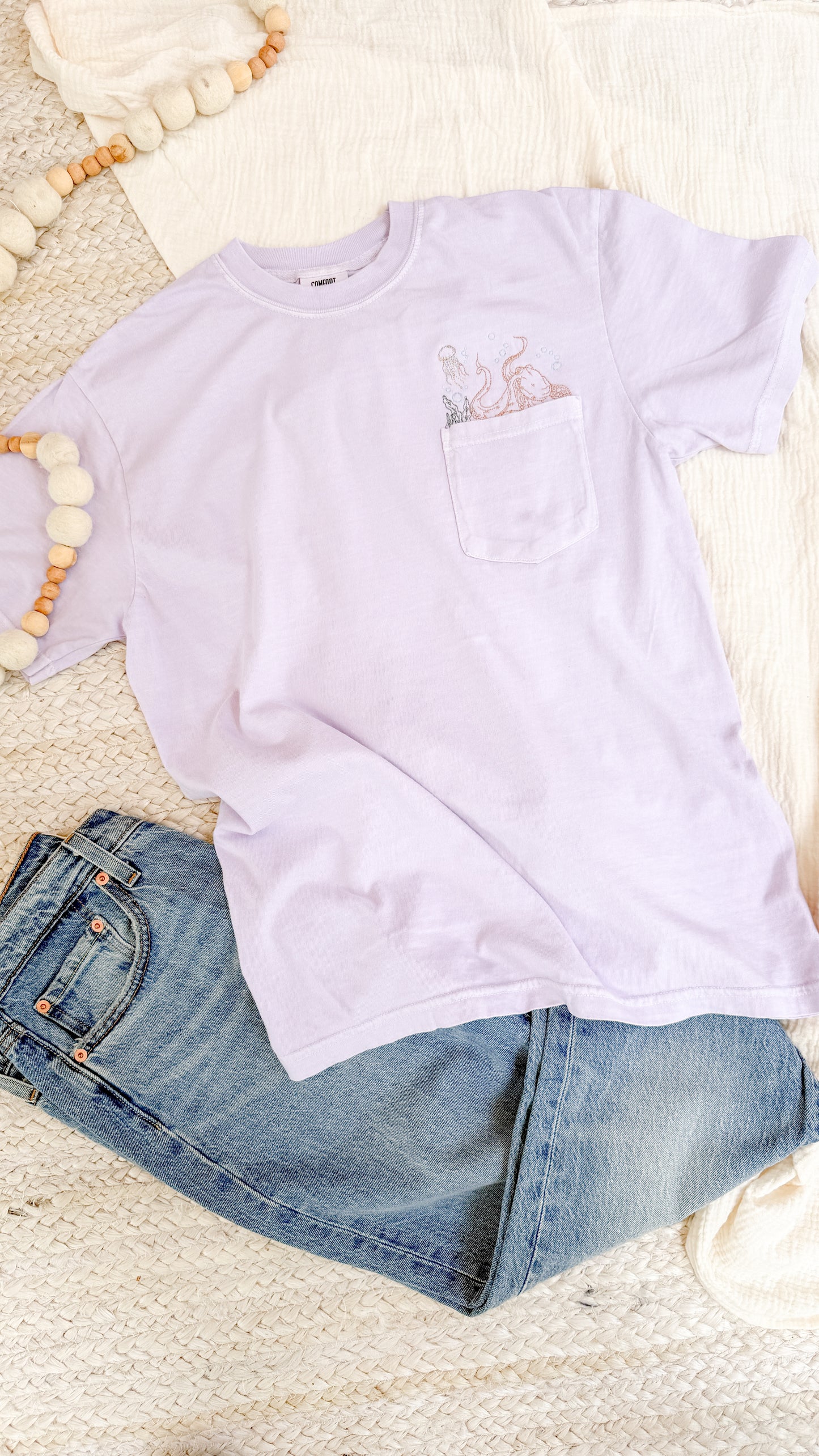 SEA LIFE EMBROIDERED POCKET SHIRT