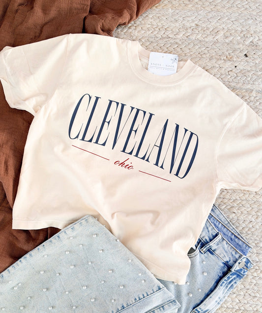 CLEVELAND CLASSIC BOXY CROP SHIRT