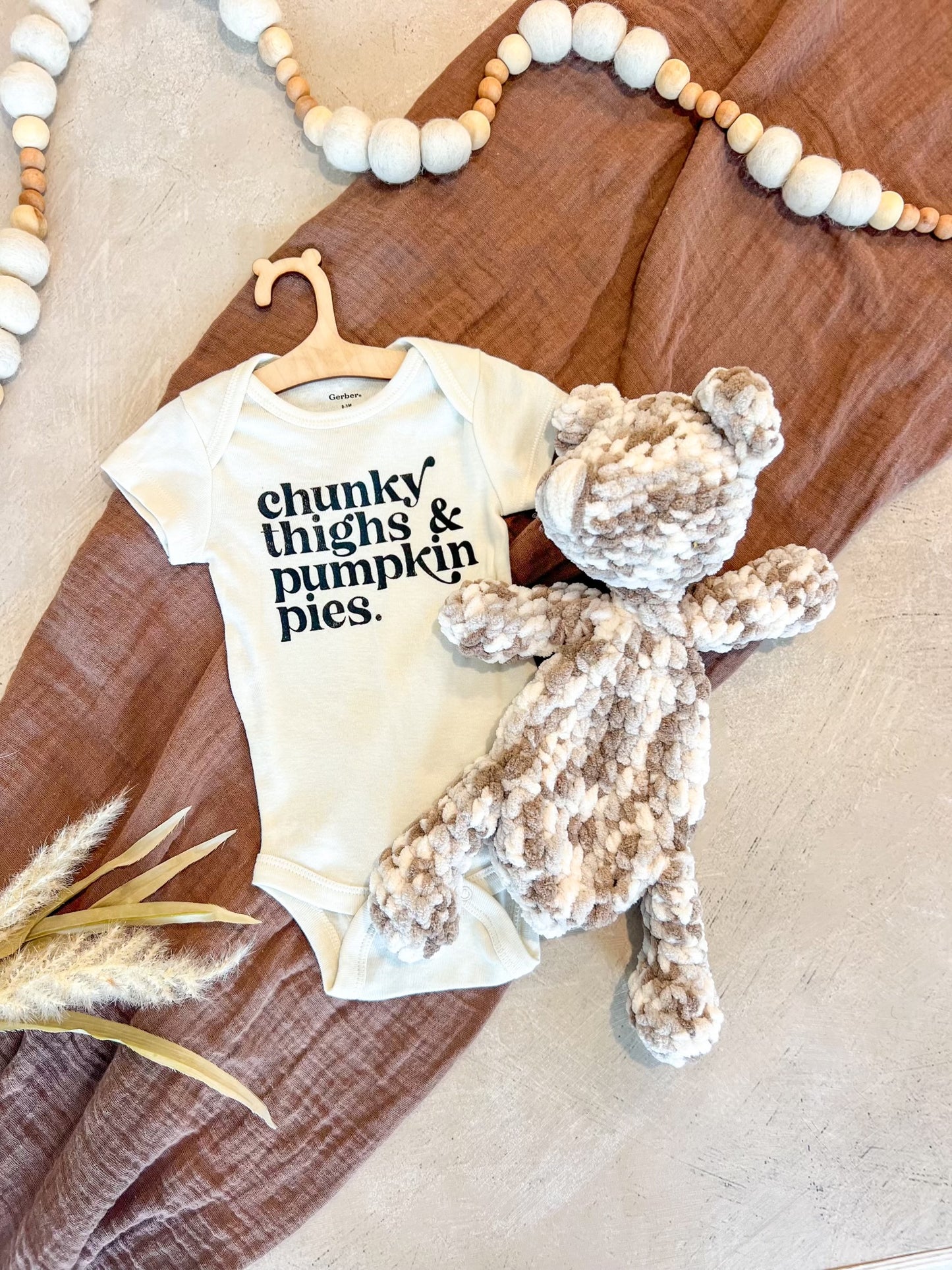 Chunky Thighs & Pumpkin Pies Baby Onesie