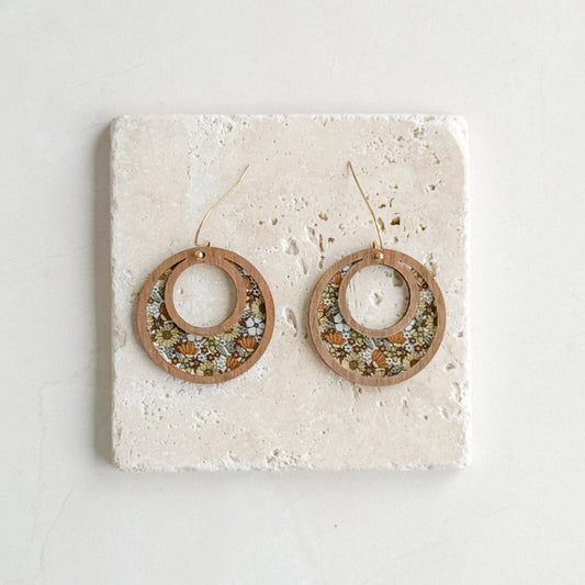 FLORAL INLAY EARRINGS