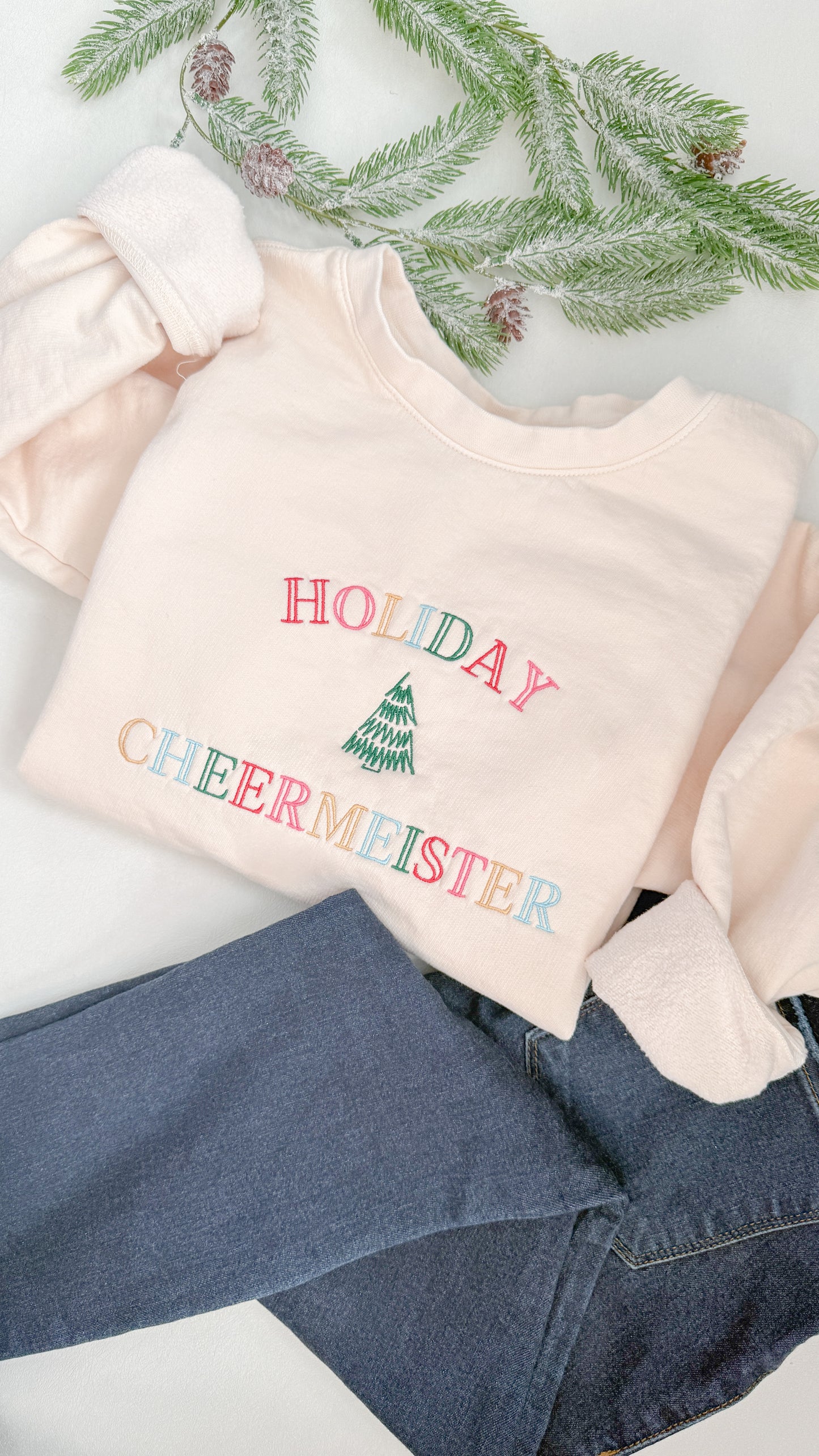 HOLIDAY CHEERMEISTER EMBROIDERED SWEATSHIRT