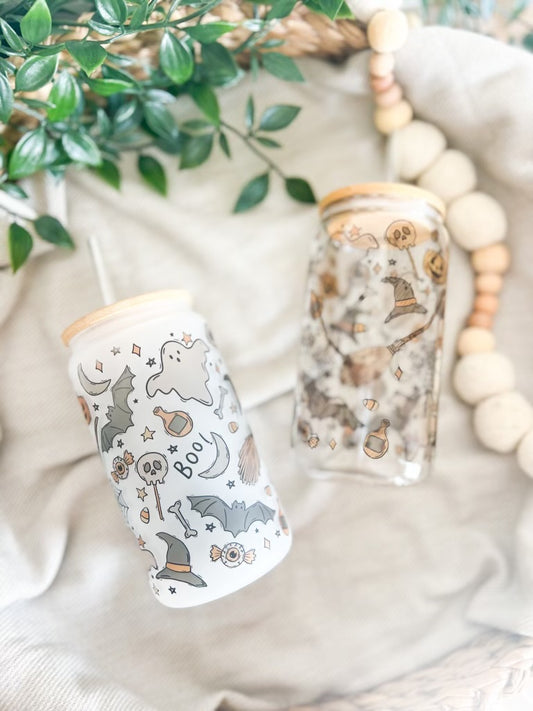 Bats and Boos Glass Tumbler