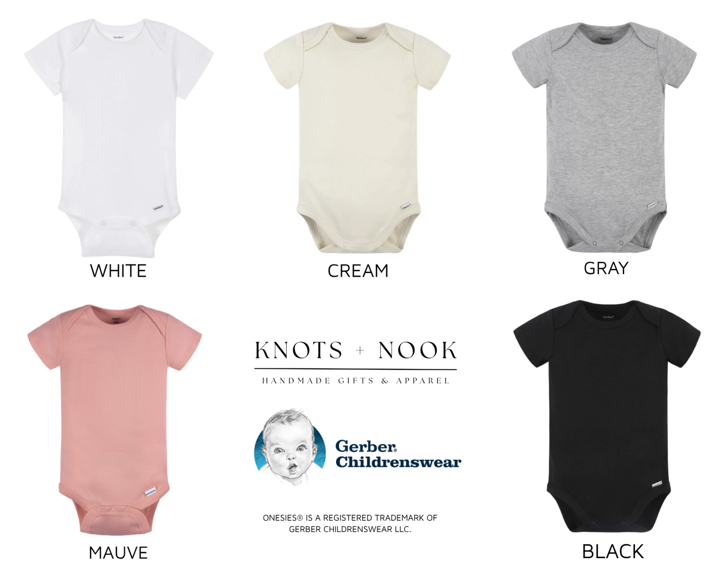 CUSTOM NAME BEAN STITCH BABY ONESIE
